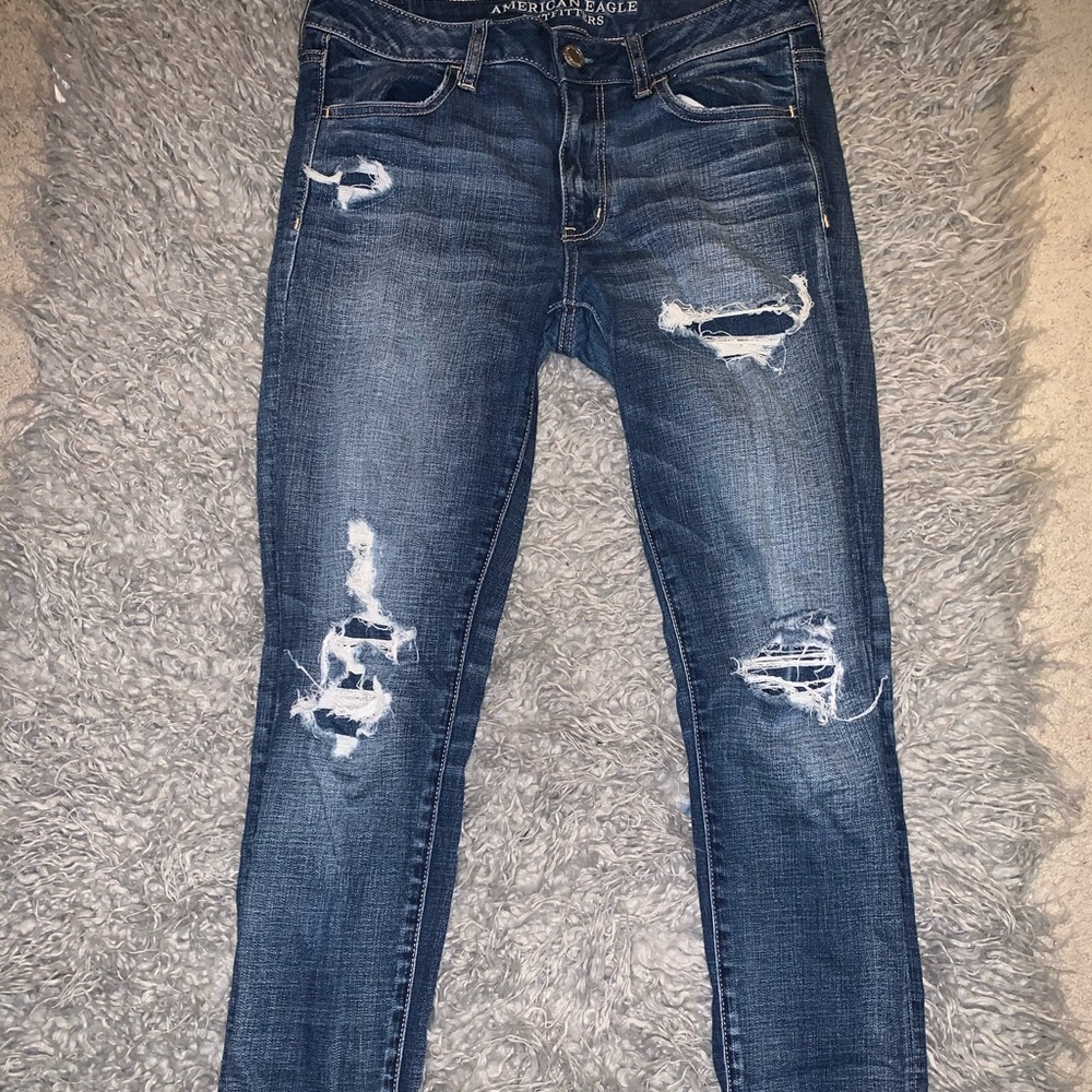 American Eagle Distressed Patch Jeans - image 1